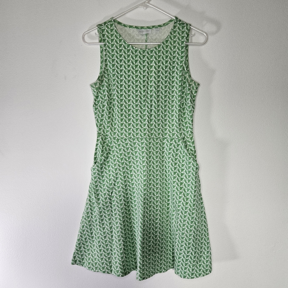 New York & Company Green and White Mini Sleeveless Dress Sz S